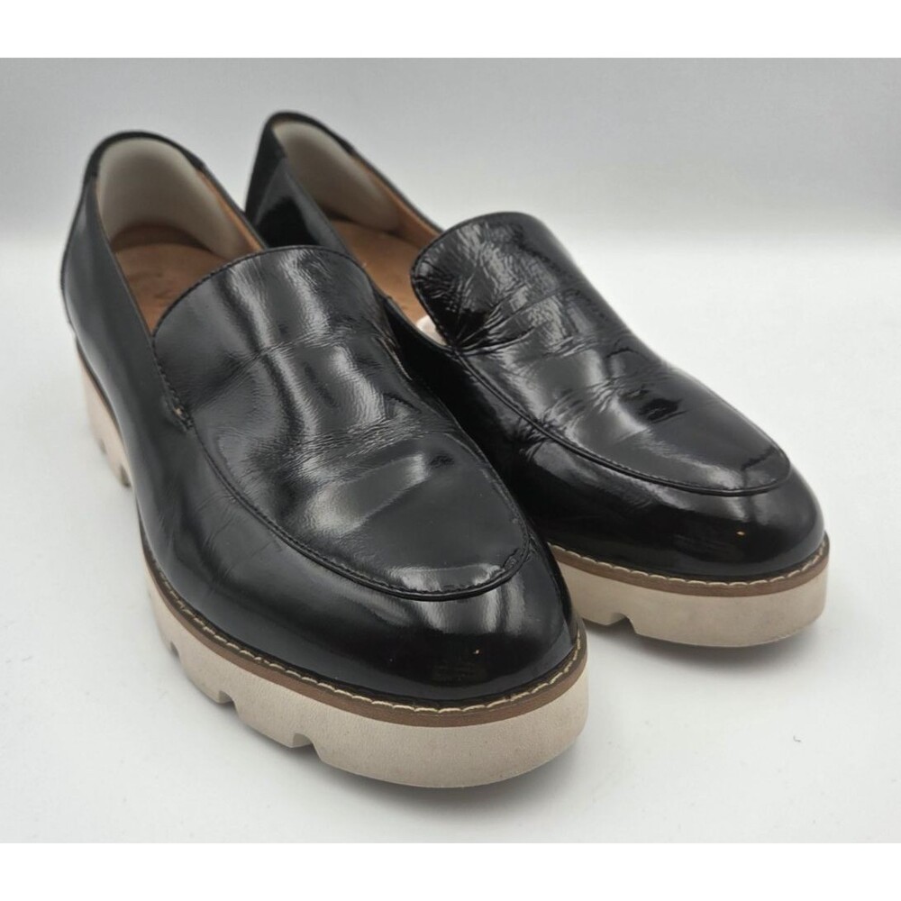 Vionic Kinsley Loafers Black Leather Platform Lug Sole Comfort Shoes Women’s 7